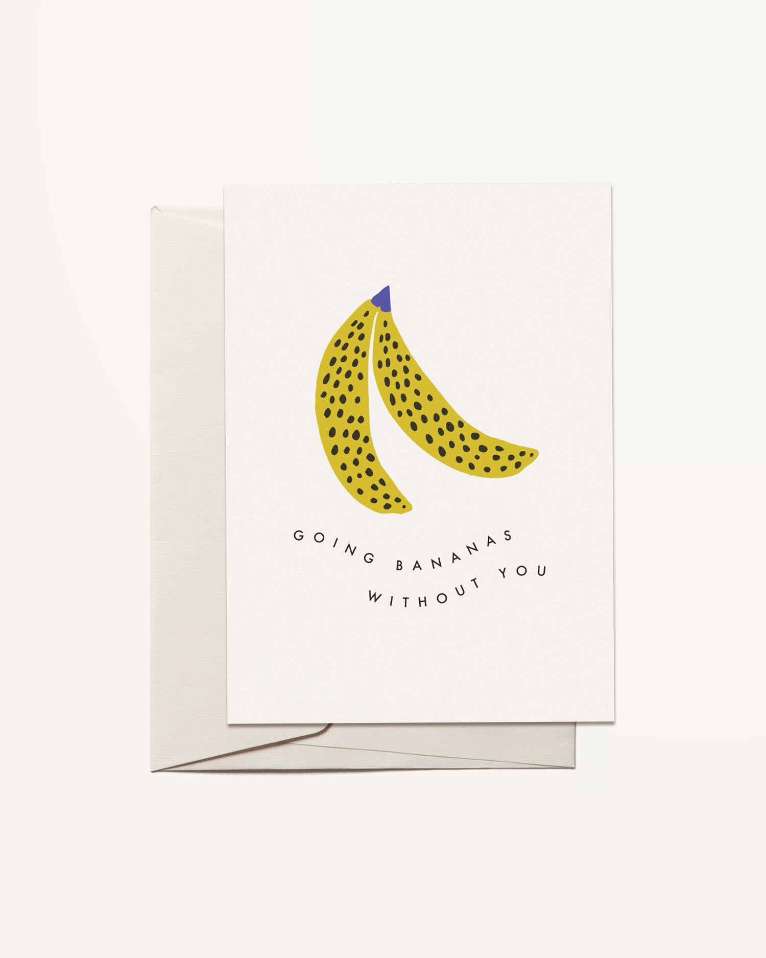 Minimal Banana Greeting Card by Freckled Fuchsia