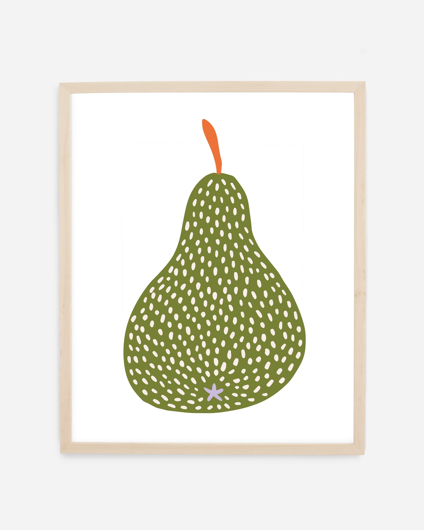 Pear Illustration by Freckled as a fine art giclee print. Printed in the USA on warm-white, 100% cotton archival paper.