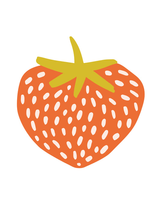 Vibrant Strawberry Illustration by Freckled Fuchsia.